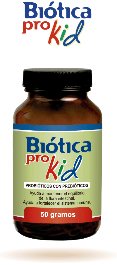 frasco y logo de bioticapro kid